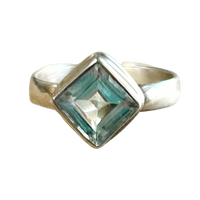 Aquamarine Faceted Ring (Size 8)