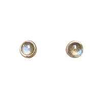 Labradorite Round Post Earrings