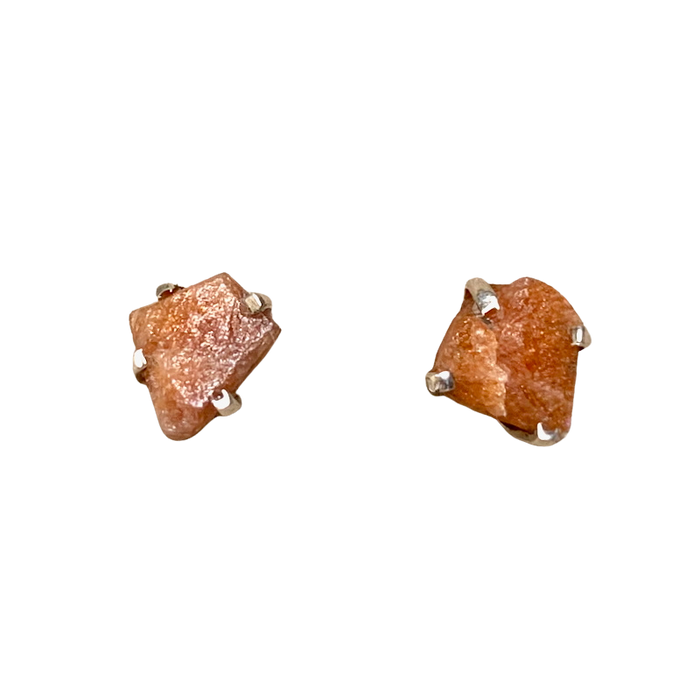 Sunstone Rough Post Earrings