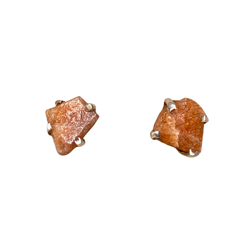 Sunstone Rough Post Earrings