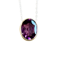 Amethyst in Sterling Silver Necklace