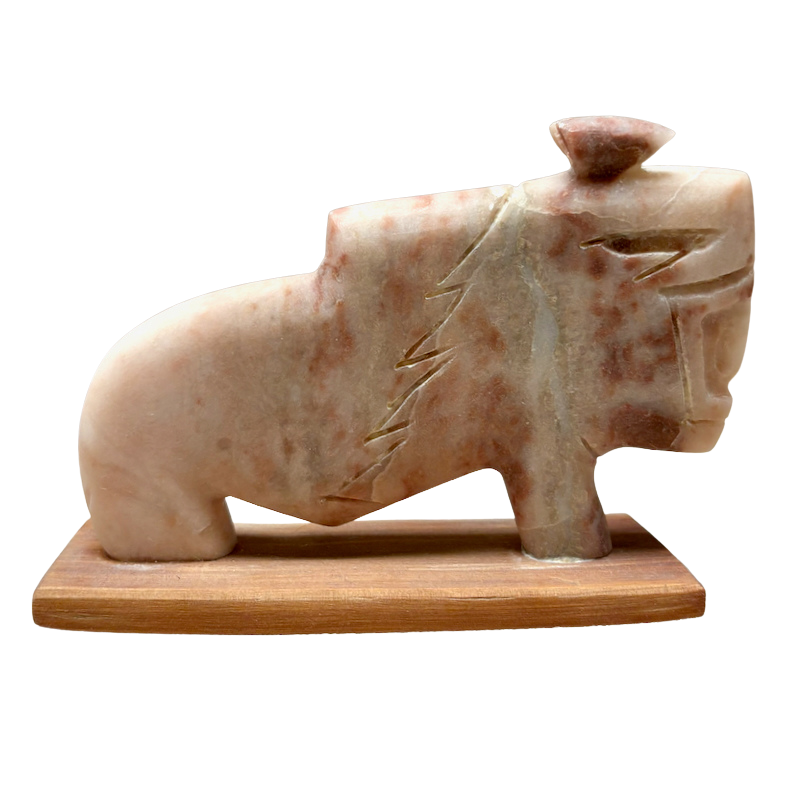 Justin Gomez Bison Carving (Taos, New Mexico)