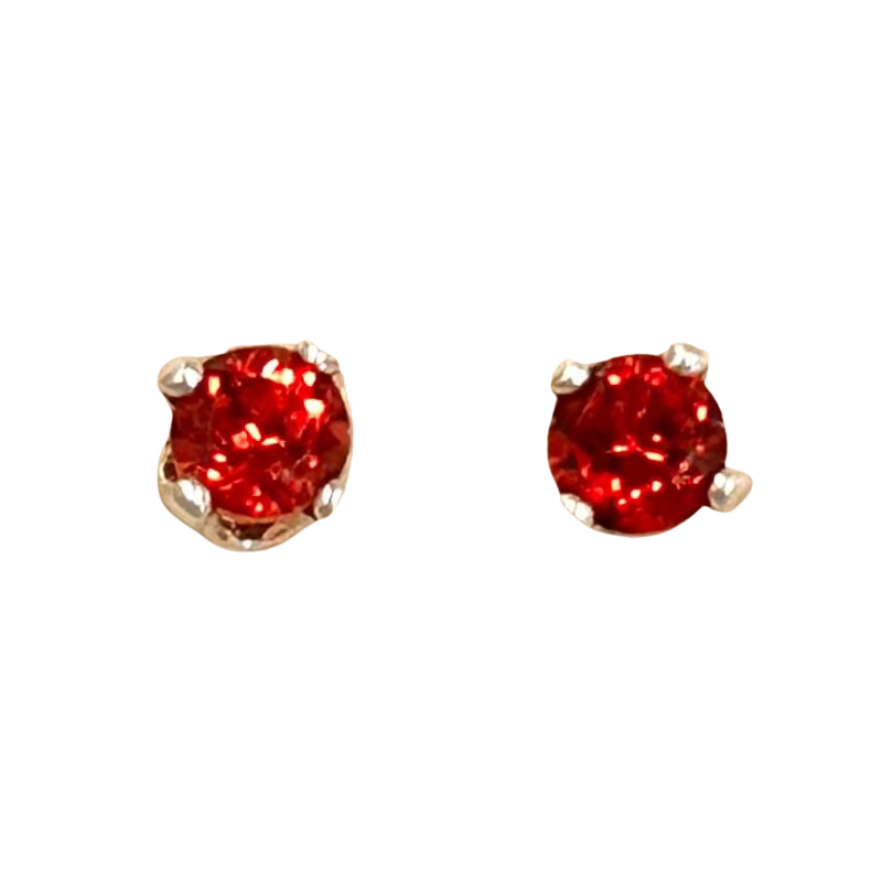 Garnet Faceted Stud Earrings