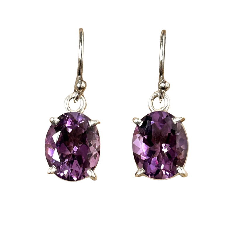 Amethyst and Sterling Silver Earrings