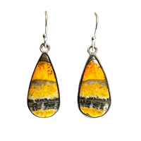 Bumble Bee Jasper and Sterling Silver Dangle Earrings
