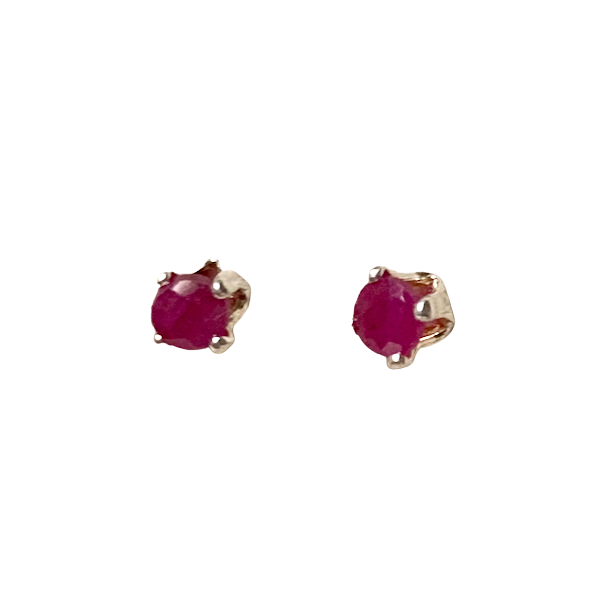 Ruby Faceted Post Earrings