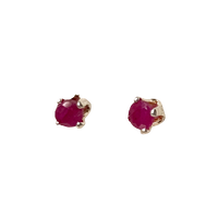 Ruby Faceted Post Earrings