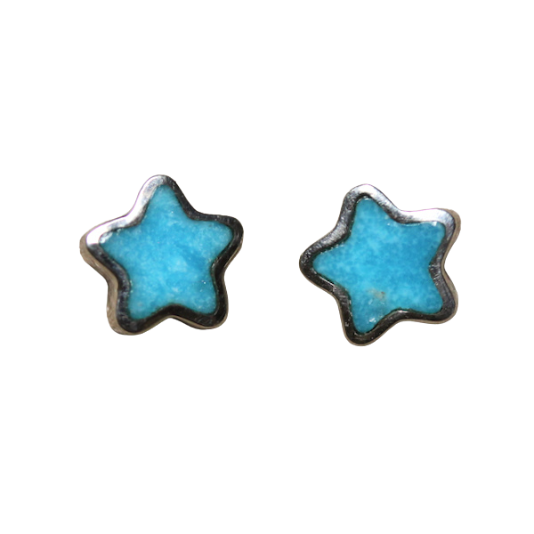 Turquoise Star Post Earrings