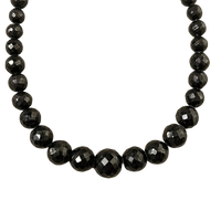 Black Spinel Faceted Bead Necklace