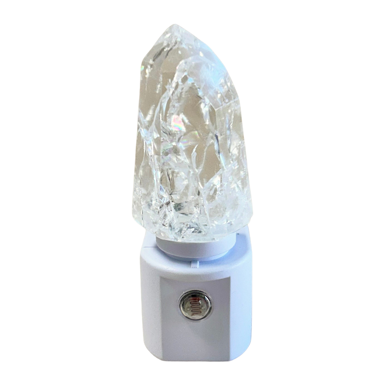 Night Light, "Fire and Ice" Quartz Crystal
