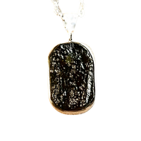 Moldavite Rough Pendant and Chain