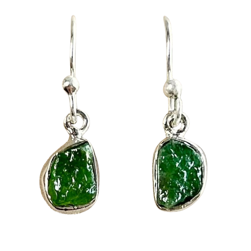 Emerald Rough Dangle Earrings