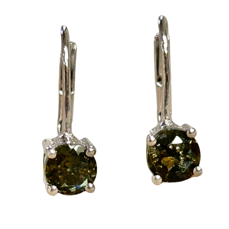Moldavite Dangle Earrings