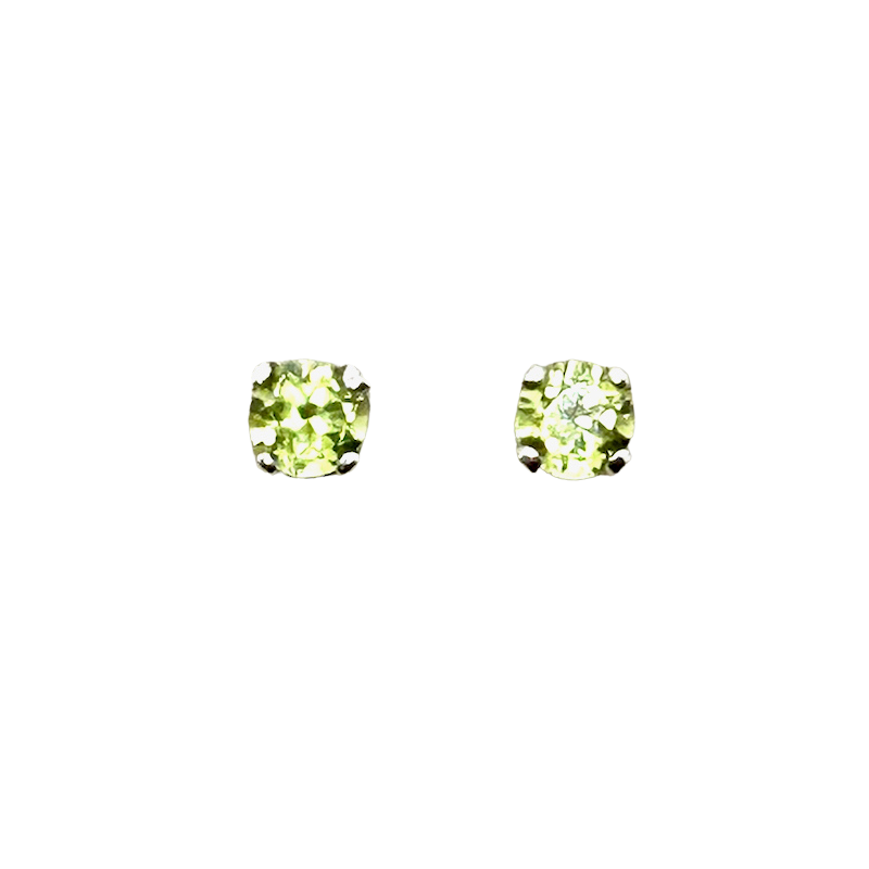 Peridot Faceted Post Earrings