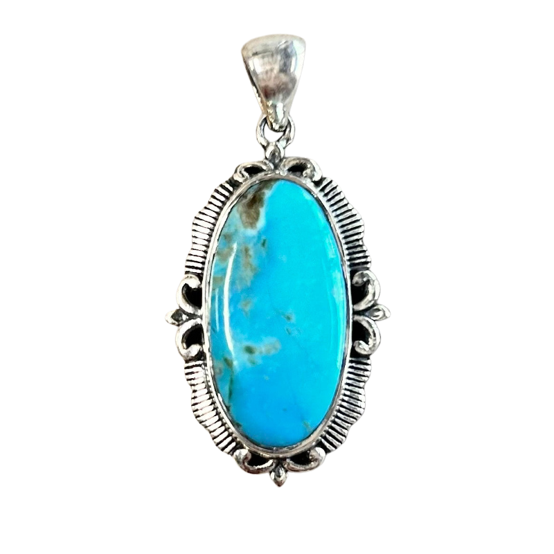 Turquoise and Sterling Silver Pendant