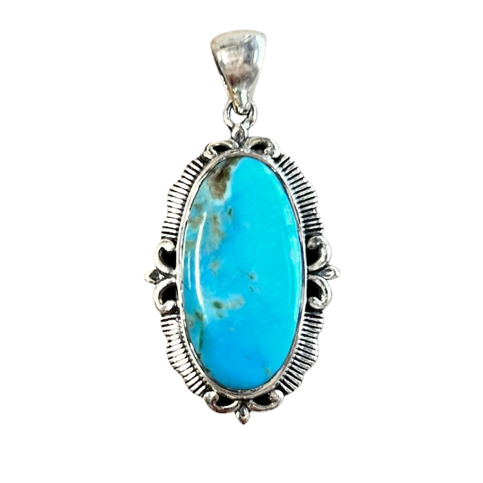 Turquoise and Sterling Silver Pendant