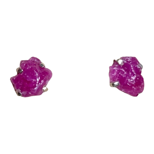 Ruby Rough Post Earrings