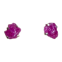 Ruby Rough Post Earrings
