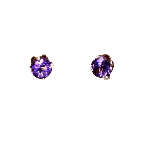 Amethyst Faceted Prong-set Post Earrings