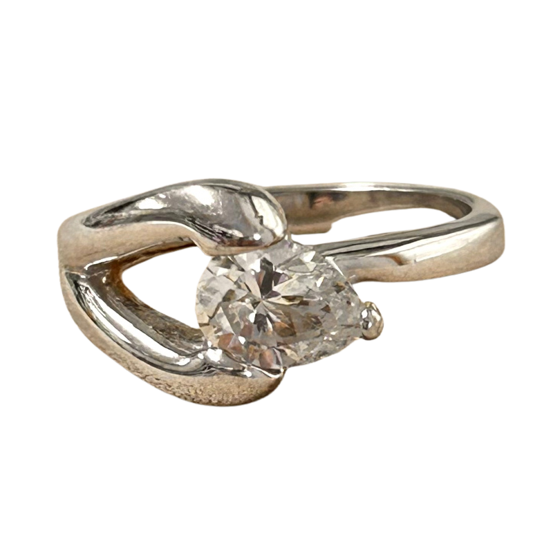 Topaz (White) Faceted Ring (size 7.75)