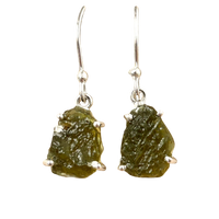 Moldavite (Rough) Dangle Earrings