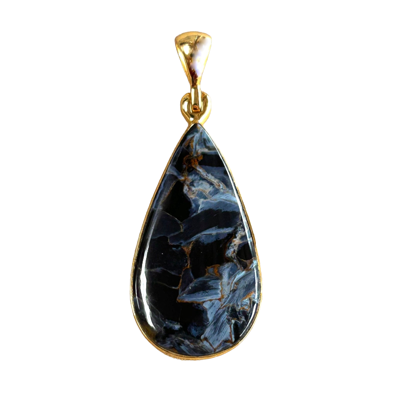 Pietersite and Gold Vermeil Pendant