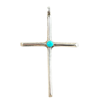 Turquoise and Sterling Silver Cross Pendant