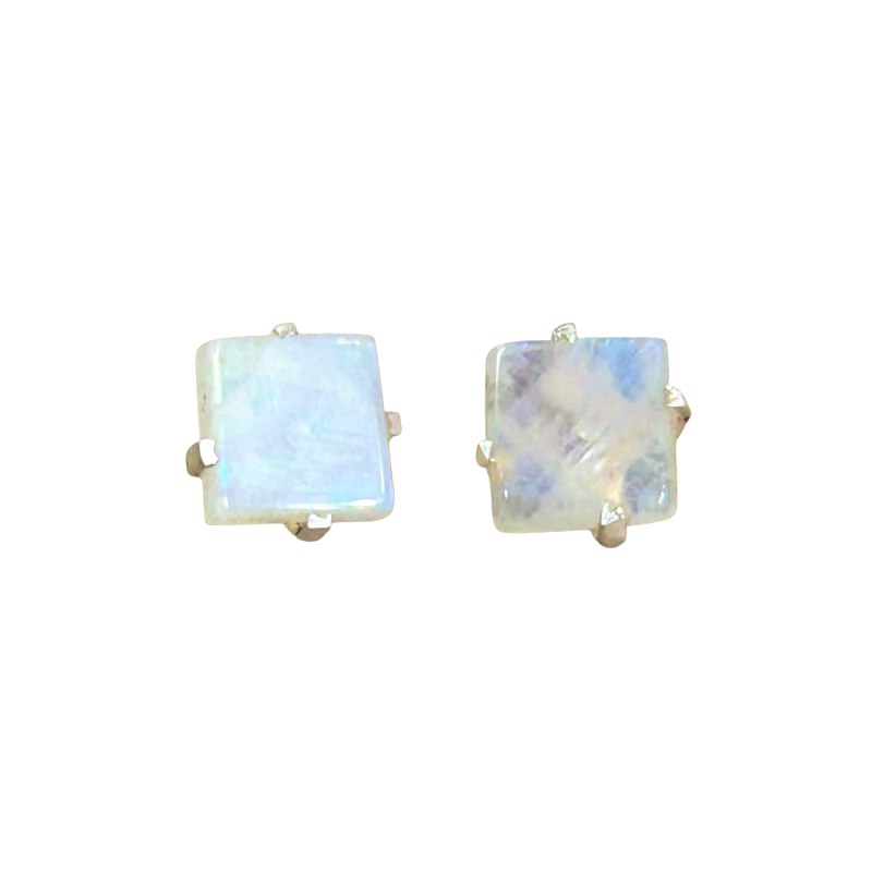 Moonstone (Rainbow) Stud Earrings