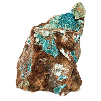 Rosasite, with Malachite & Fluorite on Barite (Mexico)