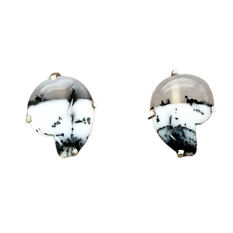 Agate (Dendritic) Stud Earrings