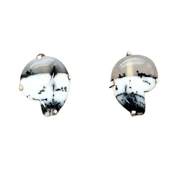Agate (Dendritic) Stud Earrings