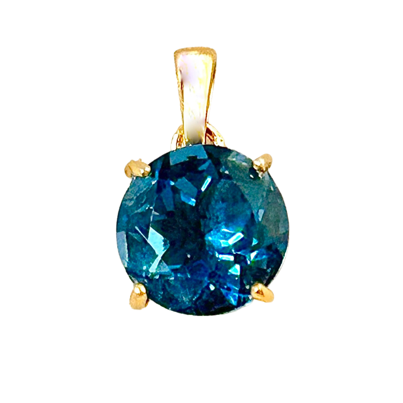 Fluorite (Teal) Pendant in Gold Vermeil