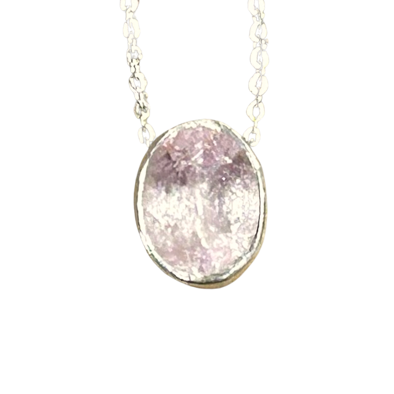 Morganite (Faceted) in Sterling Silver Pendant and Chain