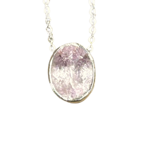 Morganite (Faceted) in Sterling Silver Pendant and Chain