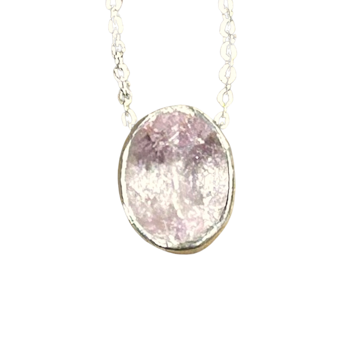 Morganite (Faceted) in Sterling Silver Pendant and Chain