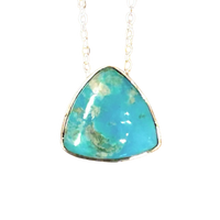 Turquoise and Sterling Silver Pendant and Chain