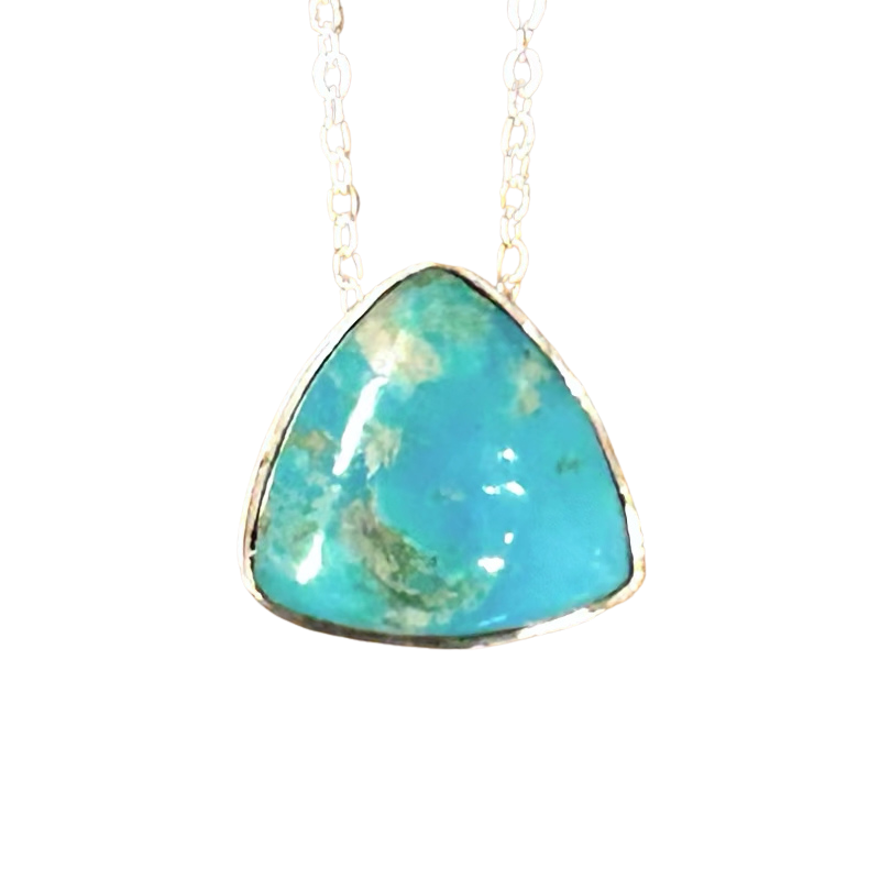 Turquoise and Sterling Silver Pendant and Chain