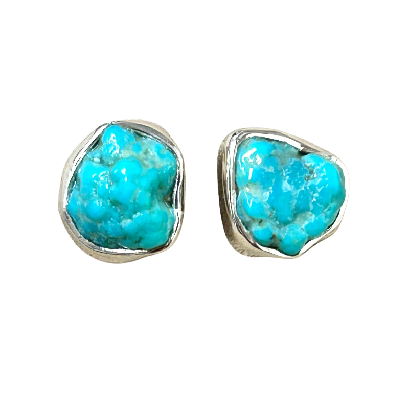 Turquoise Rough Post Earrings