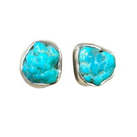 Turquoise Rough Post Earrings