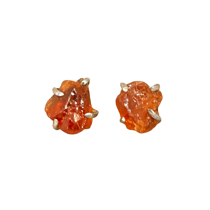 Citrine Rough Prong Post Earrings