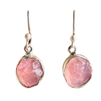 Rose Quartz and Sterling Silver Dangle Earrings