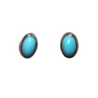 Turquoise Oval Post Earrings