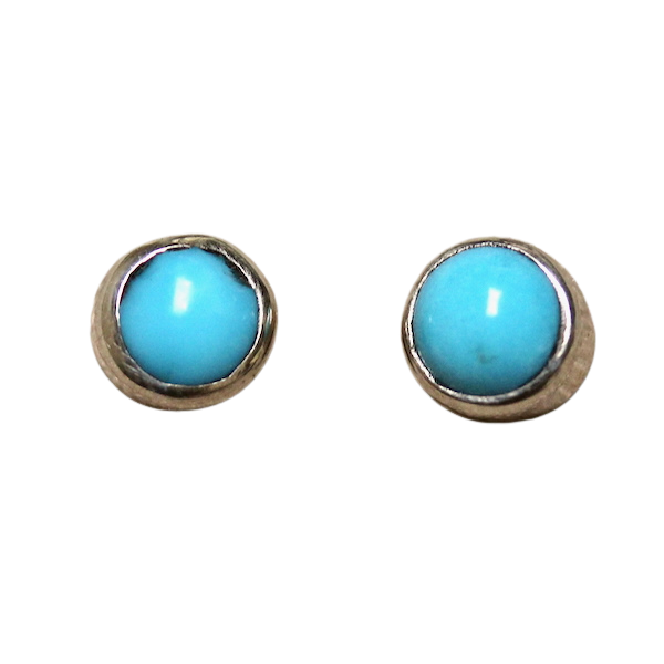 Turquoise Round Post Earrings