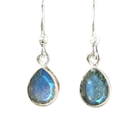 Labradorite and Sterling Silver Dangle Earrings