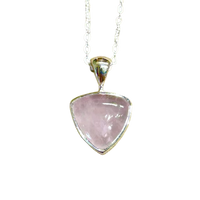 Rose Quartz and Sterling Silver Pendant on Chain
