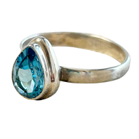 Topaz (Swiss Blue) Faceted Ring (size 8)