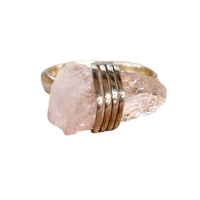 Morganite and Sterling Silver Ring (size 8)