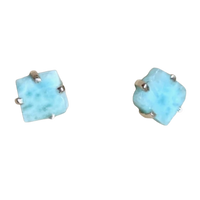 Larimar Rough Stud Earrings