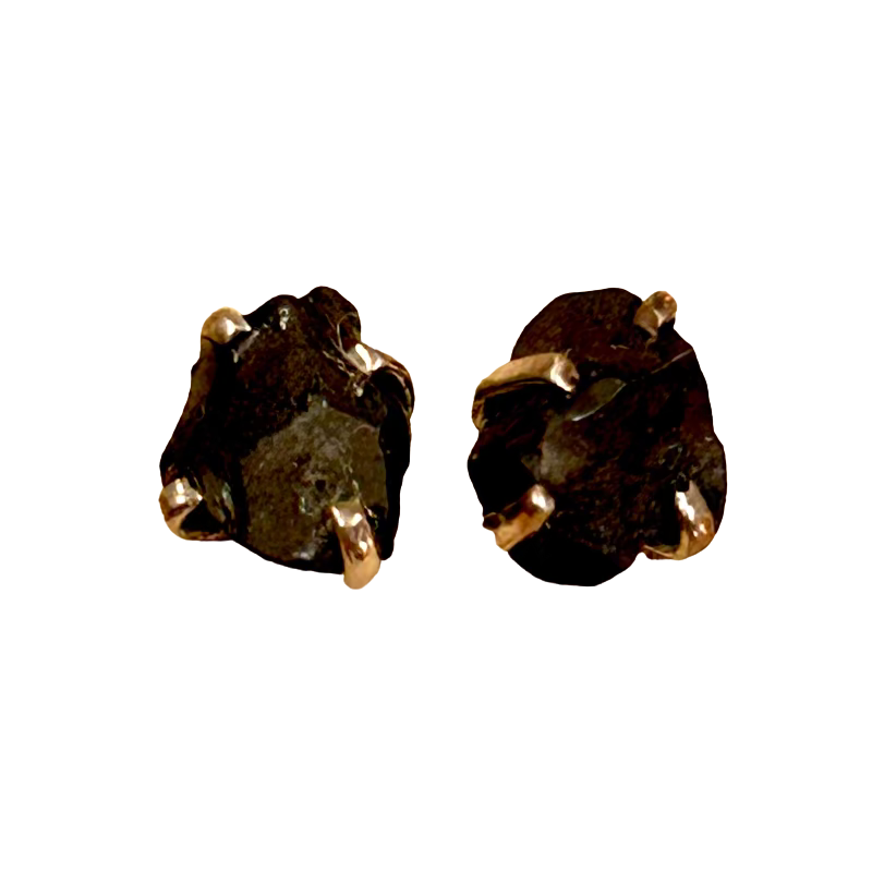Shungite Rough Stud Earrings