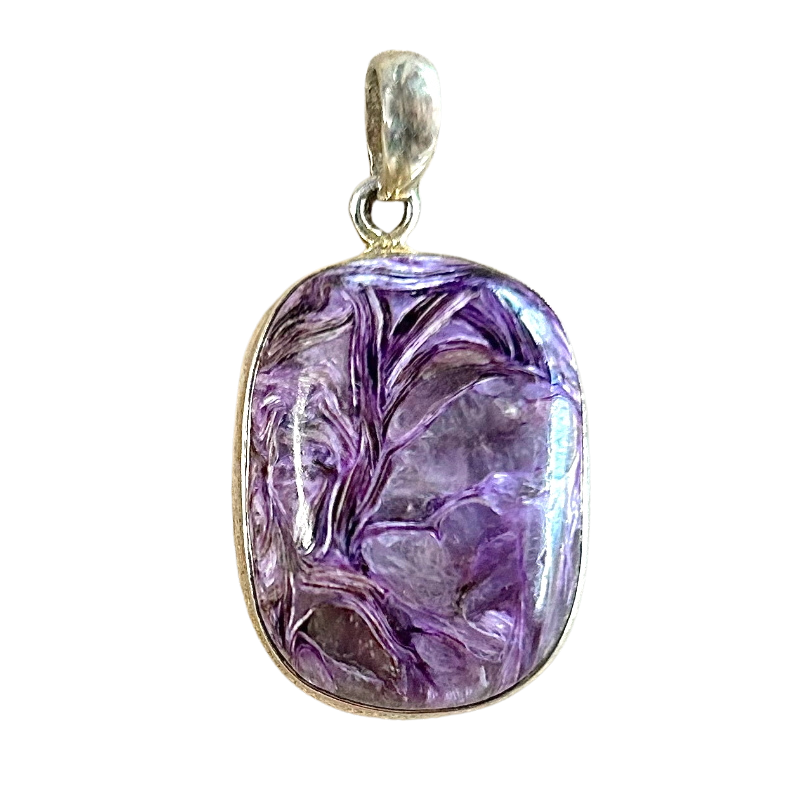 Charoite and Sterling Silver Pendant